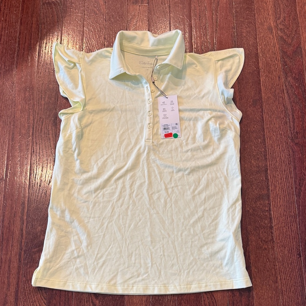 Walter Hagen Light Yellow Polo with Flutter Sleeves